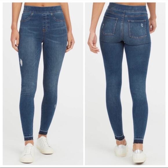 Spanx high rise skinny legging jean distressed comfortable pull on - Picture 1 of 6